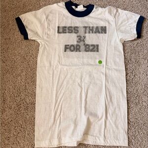 White Ringer Tee with Navy Trim - Brand Unspecified